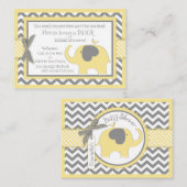 Gelber Elefantenvogel mit Buchkarte Begleitkarte (Vorne/Hinten)