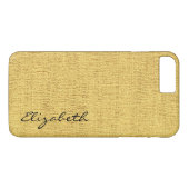 Gelber Eleganter Leinwand-Look Case-Mate iPhone Hülle (Rückseite (Horizontal))