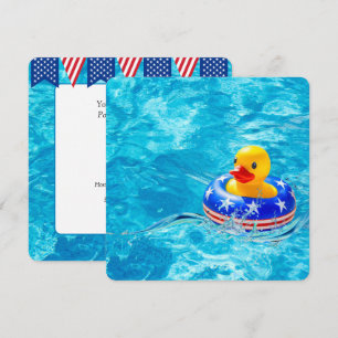 Gelber Ente für patriotische Poolparty  Einladung
