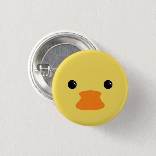Gelber Enten-Tier-Gesichts-Entwurf Button (Vorne & Hinten)