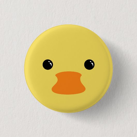 Gelber Enten-Tier-Gesichts-Entwurf Button (Vorderseite)