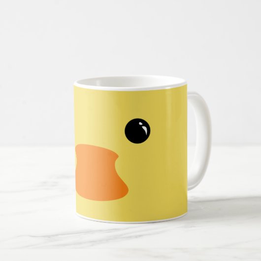 Gelber Enten-Tier-Gesichts-Entwurf Kaffeetasse (VorderseiteRechts)