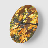 Gelber Fall Runde Wanduhr (Winkel)