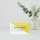 Gelber Farbblock Moderne Visitenkarte (Stehend Vorderseite)