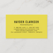 Gelber Farbblock Moderne Visitenkarte (Rückseite)