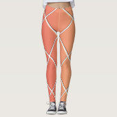 Gelber Farbverlauf mit Quadraten Leggings (Vorderseite)