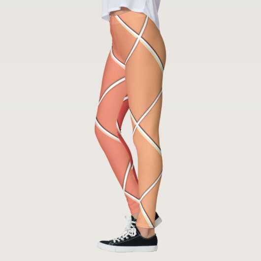 Gelber Farbverlauf mit Quadraten Leggings (Links)