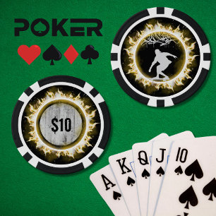 Gelber Feuer-Skate-Wild-Pokerchip Pokerchips