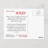 Gelber Film Real Anwesen House Postkarte (Rückseite)