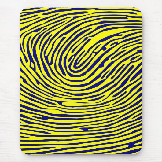 Gelber Fingerprint Minimalistisch Mousepad (Vorne)