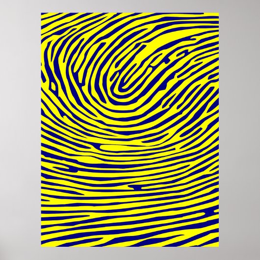 Gelber Fingerprint Minimalistisch Poster (Vorne)
