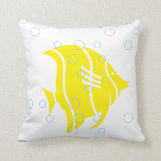 Gelber Fisch auf weißem PILLOW Kissen