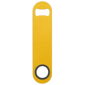 Gelber Flaschenöffner mit individuellem Text Bar K (Rückseite)