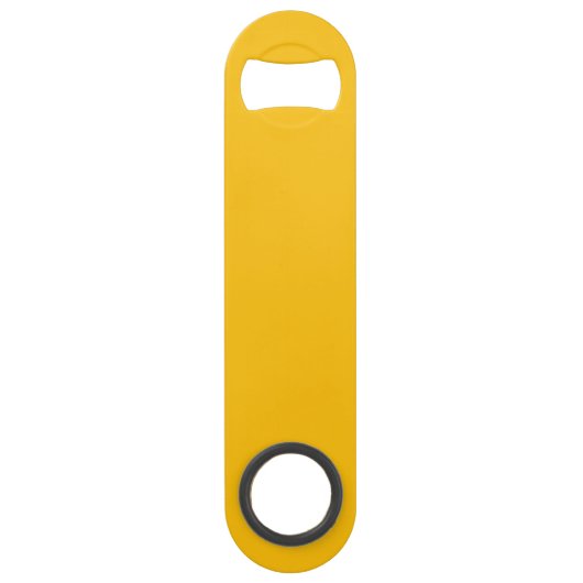 Gelber Flaschenöffner mit individuellem Text Bar K (Vorderseite)