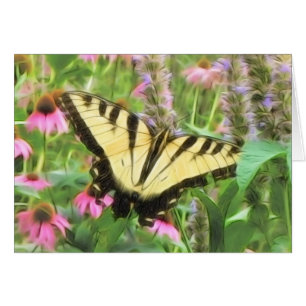 Gelber Frack-Schmetterling im Sommer-Garten