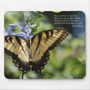 Gelber Frack-Schmetterling Johns 8 Mousepad