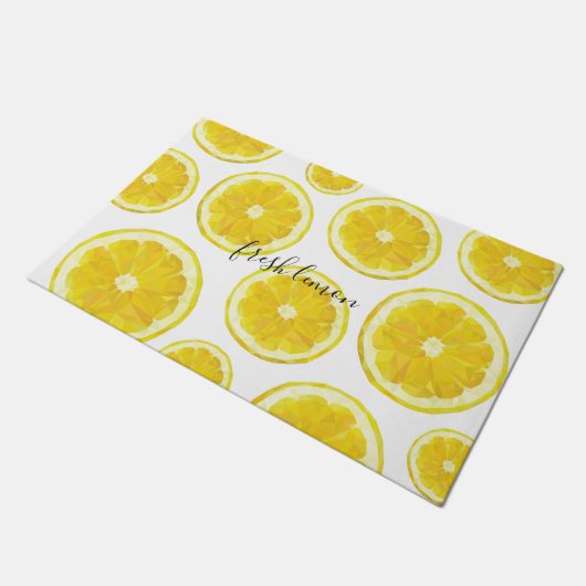 Gelber, frischer Zitronensatz Fußmatte (Schrägansicht)