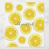 Gelber, frischer Zitronensatz mit anpassbarem Text Weinetikett (Einzelnes Label)
