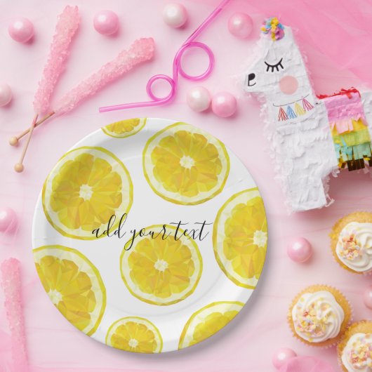 Gelber, frischer Zitronensatz Pappteller (Party)