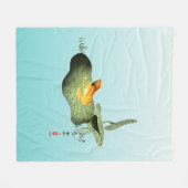 Gelber Frosch auf Lotus Leaf Fleecedecke (Vorderseite (Horizontal))