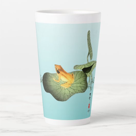 Gelber Frosch auf Lotus Leaf Milchtasse (Vorderseite)