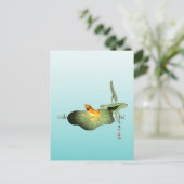 Gelber Frosch auf Lotus Leaf Postkarte (Stehend Vorderseite)