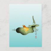 Gelber Frosch auf Lotus Leaf Postkarte (Vorderseite)