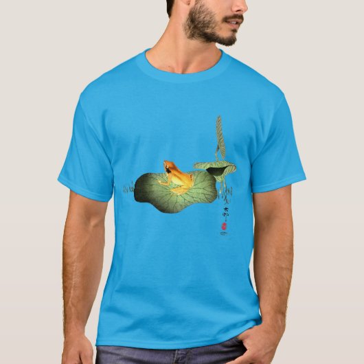 Gelber Frosch auf Lotus Leaf T-Shirt (Vorderseite)