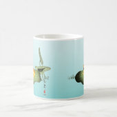 Gelber Frosch auf Lotusblatt Kaffeetasse (Mittel)