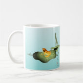Gelber Frosch auf Lotusblatt Kaffeetasse (Links)