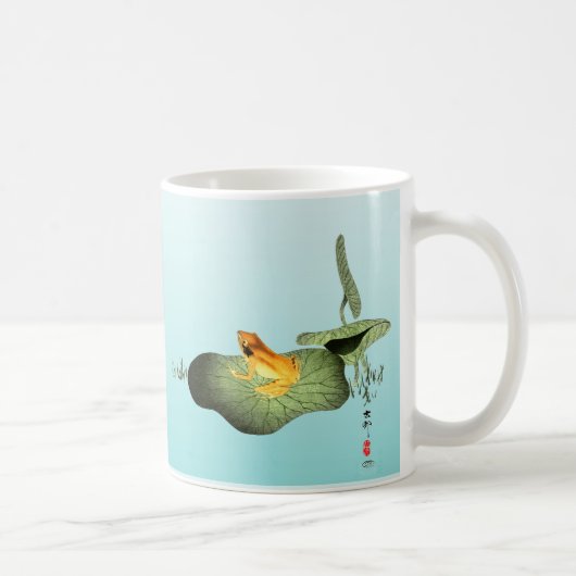 Gelber Frosch auf Lotusblatt Kaffeetasse (Rechts)
