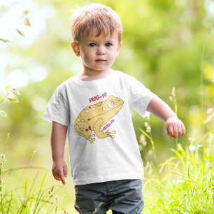 Gelber Frosch-Cartoon Kleinkind T-shirt