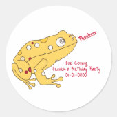 Gelber Frosch-Cartoon Runder Aufkleber (Vorderseite)