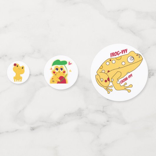 Gelber Frosch Konfetti (Vorderseiten)