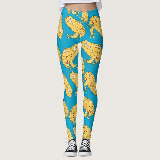 Gelber Frosch Leggings (Vorderseite)