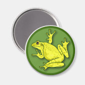 Gelber Frosch-Rundmagen Magnet (Vorderseite/Rückseite)
