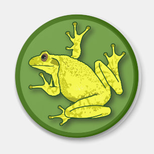 Gelber Frosch-Rundmagen Magnet