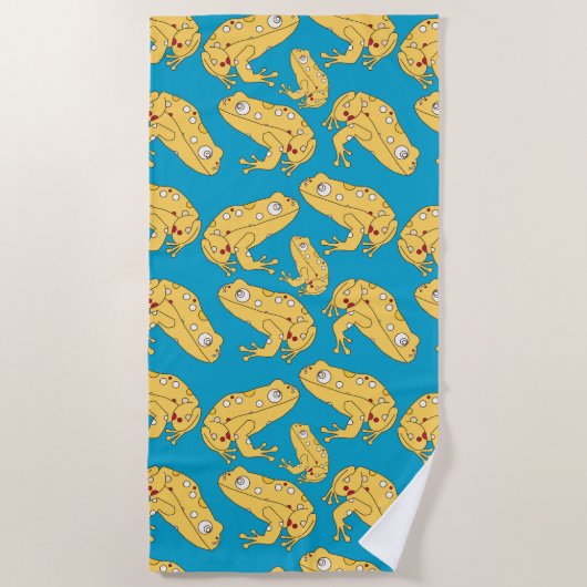 Gelber Frosch Strandtuch (Vorderseite)