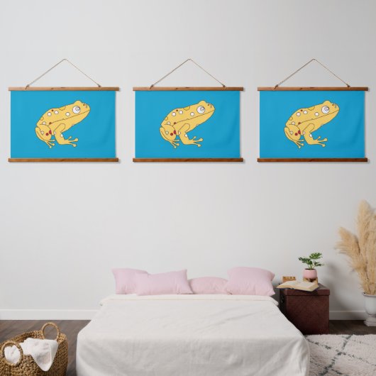 Gelber Frosch Wandteppich Mit Holzrahmen (Schlafzimmer)