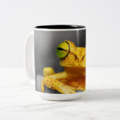Gelber Frosch Zweifarbige Tasse (Vorderseite Links)