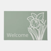 Gelber Frühling Daffodil im Garten Empfang Fußmatte (Vorderseite)