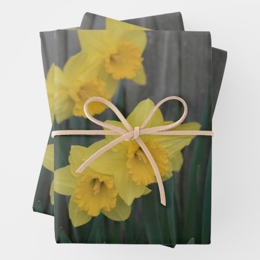 Gelber Frühling Düstergarten Rustikales Foto Geschenkpapier Set (Beispiel)