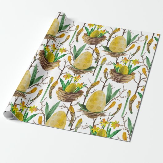 Gelber Frühling Geschenkpapier (Ungerollt)