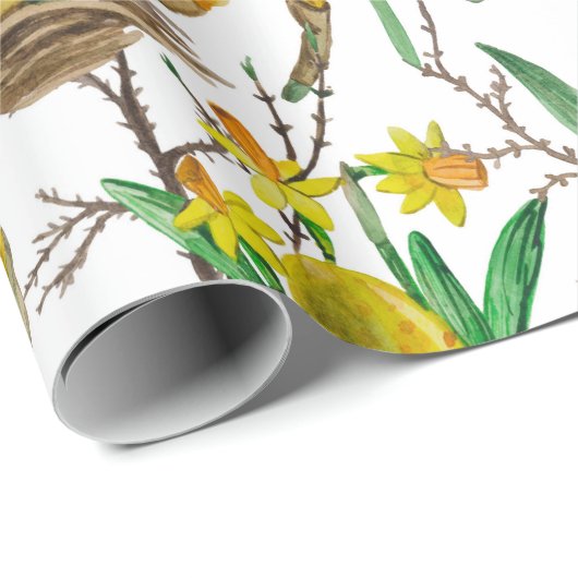 Gelber Frühling Geschenkpapier (Rolleneckpunkt)