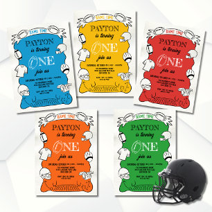 Gelber Fußball 1 Hand gezeichnet Geburtstag Einladung