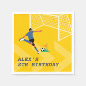 Gelber Fußballspieler Kick Goal Geburtstag Serviette (Vorderseite)