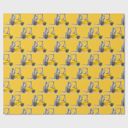 Gelber Gabelstapler Geschenkpapier (Flach)
