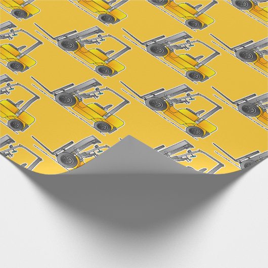 Gelber Gabelstapler Geschenkpapier (Ecke)