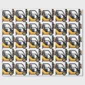 Gelber Gabelstapler Geschenkpapier (Flach)