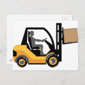 Gelber Gabelstapler Postkarte (Vorne/Hinten)
